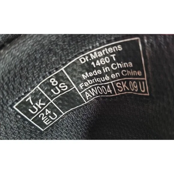 Dr. Martens 1460 T Black Lace Up Zip Patent Leather Combat Boots Toddler Size 8 - Picture 12 of 12